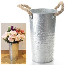 양철화분 바스켓 화병 화분 양철통 양철소품 빈티지 양동이 바구니 펜통 펜꽂이 수납함, 양철바스켓 7호 (22.5 x 18cm)