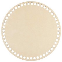 DIY 구멍이 있는 천연 나무 바구니 바닥 20cm 원형 빈 베이스 가방 하단 셰이퍼 공예, 목재 색상