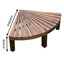 테라스 평상 데크 조경시설물 방갈로 조립식 정자짓기, 부채꼴 받침대 90x90x40cm 탄화, 나무, 부채꼴  90x90x40cm 월넛