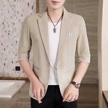 남자 반팔 여름 아우터 7부 마이 블레이저 자켓 남성 오피스룩 가을 시원한 오버핏 하객룩 정장