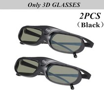 VR VR기기2PCS 3D 액티브 셔터 안경 DLP-LINK Xgimi Z4X/H1/Z5 용 144Hz Optoma Sharp LG Acer H5360 Jmgo, 02 BLACK-2PCS