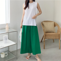 플랩 플랩 88까지 모노 와이드 통 팬츠