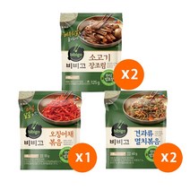 (냉장)비비고 소고기장조림x2+오징어채볶음1+멸치볶음x2, 1세트