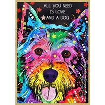 SJT ENTERPRISES INC. Westie - All You Need is Love & a Dog - 나무 냉장고 주방 자석 - Dean Russo 작품 특징 - 미국 제