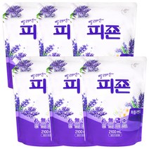 빨래엔 피죤 섬유유연제 퍼플라벤더 섬유유연제 2100mL 일반/드럼겸용, 6개