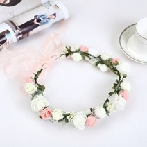 미니장미화관 셀프웨딩 브라이덜샤워 파티소품 조화, 퍼플