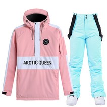 싱글 니트 여자 ARCTIC QUEEN 드복 세트 판쌍 스키플레이트, C04-핑크색 자투리목재얼음 레이크 블루 팬츠