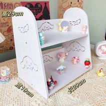 선반 수납 시나모롤 쿠로미 미니2단 캐릭터 책상위 수납장 미니, A