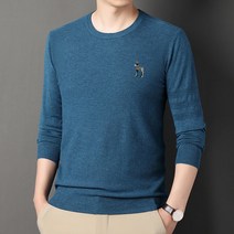 남성 스웨터 2022 년 봄과 가을 새로운 패션 크루 넥 얇은 스웨터 캐주얼 니트 바닥 셔츠