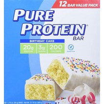 Pure Protein 퓨어프로틴 고단백 영양 간식 벌스데이 케이크 1.76온스 12팩