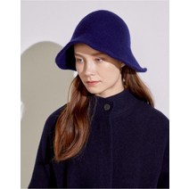 닥스 여성 21FW 블루 스트랩 울혼방 벙거지모자 DLHE1D911B3