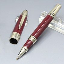 럭셔리 MB 존 케네디 만년필 그레이/실버/블랙/블루 색상 롤러 볼 볼펜 사무용품 JFK 일련 번호 포함, 14 Red Rollerball, 한개옵션1
