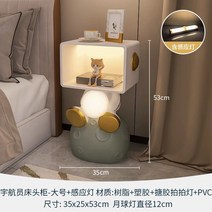 케이로 아기방 어린이 아이 아기 토끼 협탁 LED협탁 조명 무드등 램프 미니협탁 수납장 침대, 모으다, 흰색 우주 비행사- 대형 + 램프 밴드 포함