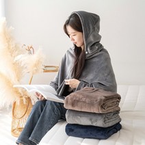 착한연구소 집순이담요 후드담요 안감겉감동일 겨울 입는 방콕 캠핑