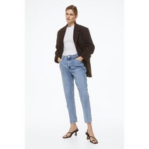 H&M 슬림핏 맘 하이웨이스트 앵클 진 라이트 데님 블루 0941666042 163607