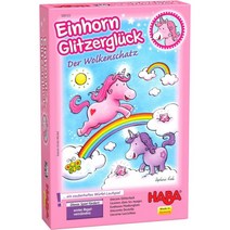 HABA 300123 - Einhorn Glitzerglück Der Wolkenschatz 2-4명의 플레이어 3세 이상을 위한 60개의 반짝, 단일옵션