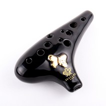 [세계로본 오카리나] 도자기 나비 오카리나 싱글 알토C 소프라노G 소프라노C OCARINA 연주자용 오카리나 지도자용 오카리나 (구매Gift), 나비 오카리나 소프라노G 블랙