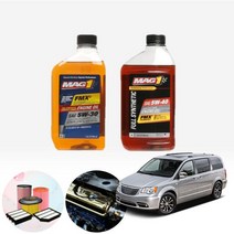 크라이슬러 그랜드보이저 2.8CRD MAG1 수입 합성엔진오일 필터세트 ONL-013, 5w40 7통+필터포함, 0