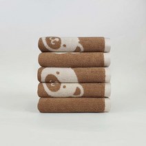 리빙유진 친환경 오가닉 동물그림 수건 150g 4장 어린이집수건, 01. 브라운 4장, 4개