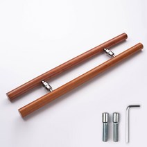 강화도어 손잡이 340mm 체리 원목 H자 유리문+철문 목문용 장볼트, 1개