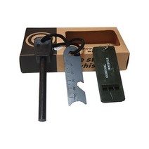 마룬 파이어스틱 앤 휘슬 부싯돌 캠핑 낚시 등산