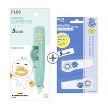 플러스 PLUS 카카오 수정 테이프 본품 1개+ 605 리필 2개, 1세트, 튜브+리필2개