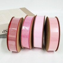 리본벨리 골직 스트라이프 리본 15 25 49mm 16yd 선물포장 리본공예DIY, 40mm, 핫핑크
