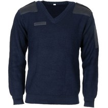 밀리터리 스웨터 니트 남성용 블루 풀오버 울 스웨터