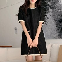 여성 미니 10대 20대 하객 정장 반팔 원피스