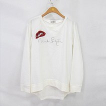 |+HAPPY+|입술자수 스팽글패치 루즈핏 쉬폰 레이어드 티셔츠 55 66 77 루즈핏 날씬해보이는 레이어드티셔츠 입술자수 스팽글자수 데일리티셔츠 30대 40대 코디하기좋은 20대 패치티셔츠 봄 가을 간절기|+COMFY+|
