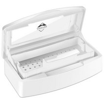 Plastic Sterilizing Tray-Tool Sterilization Box Clean Sterilizer Box Storage Organizer for Nail Twee, 하얀색
