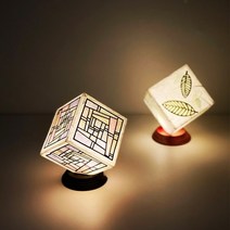 한지공예 미니램프 인테리어 조명 만들기 DIY 키트 (동영상 포함), 나뭇잎