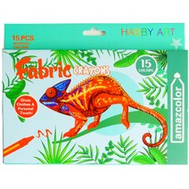 핸디몰 패브릭크레용(8색.15색)원단용크레파스, 15개