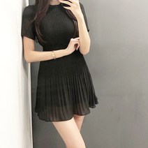 [레티고] 프릴 쉬폰 A라인 플리츠 원피스