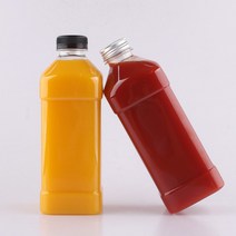 사각쥬스 1000ml 1개 (약 가로 7.9cm x 세로 7.9cm x 높이 21.9cm 마개 3.8cm), 은색캡