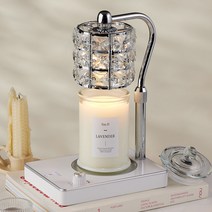 에인디 루시드 캔들워머 타이머 높이 불빛조절+소이캔들 370g세트, 레몬370g, 루시드_실버화이트(타이머)