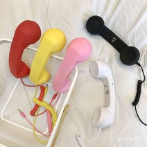 레트로 휴대 전화 핸드셋 학생 재미있는 볼륨 조정 창조적 인 안티 방사선 전화 핸드셋, 흰색