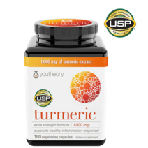 (코스트코)유티오리youtheory 터메릭 강황 커큐민 강황 180캡슐 Extra Strength Formula Turmeric 1 000 mg 180정(대용량)