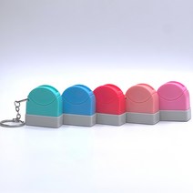 [스탬프스토리] 휴대용스탬프+네임스탬프+만년스탬프 주문제작 스탬프, 연두케이스-핑크잉크