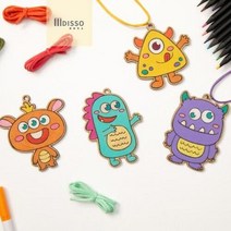 초등학생 만들기 키트 유아 주일학교 우드아트 외계인 어린이, 마루-진갈색