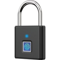 스마트사물함키 냉장고자물쇠 지문인식자물쇠 usb c 충전식 smart padlock keyless door lock 휴대용 for bag 서랍 가방 체육관 학교, 검은색, 없음