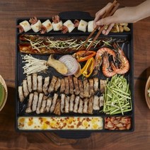 프리미엄 국산 4중 만능 계란찜 겸용 삼겹살 고기 불판 구이판, 원형(40x37x5), 1개