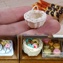 미니를사랑하는사람들 미니어처 만들기 수공예 장식 소품 채반 찜기 라탄 바구니, 5번 화이트 바구니(원형)