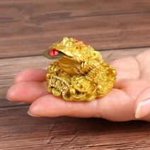 행운의증표 특별한 선물 답례품 기념품 인테리어용품 홈테코 중국 풍수 돈 두꺼비 행운의 재산 황금 개구리 입상 두꺼비 동전 홈 오피스 데스크탑 장식 행운의 신박한 선물, a