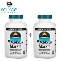 (1+1) 소스내츄럴스 말산 마그네슘 말레이트 Magnesium Malate 무기질 미네랄 3750mg 180타블렛 2팩