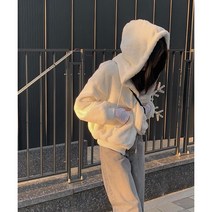 파우 밍크 퍼 후드집업 점퍼 (2color)