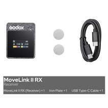 Godoxmorelink II M1 M2 마이크 2.4G 무선 송신기 수신기 전 방향 Lavalier 스마트폰 DSLR 카메라용, Only Receiver