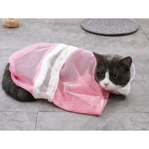 고양이 목욕망 샤워망 그물망 사이즈조절 2중 분리 마마펫, 핑크