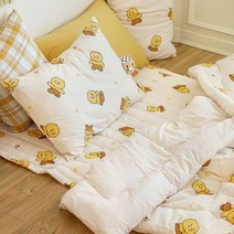 [카카오프렌즈(침구)] 카카오프렌즈 춘식이 광목 차렵이불베개패드 풀세트(Q)_냥냥춘식