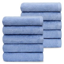[코튼앨리] 호텔수건 130g 데일리 세면타올 빠른 건조 타올, 10장, 스카이블루